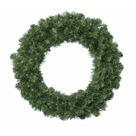 Kerstkrans groen 35 cm kunststof incl. ijzeren deurhanger