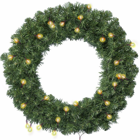 Christmas wreath green 35 cm incl. lights warm white 4m