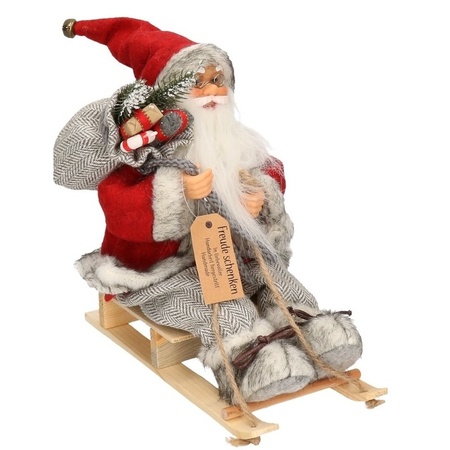 Santa on sleigh decoration doll 30 cm