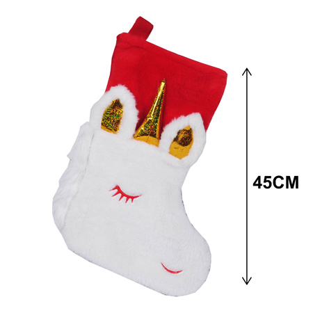 Christmas unicorn stockings 45 cm