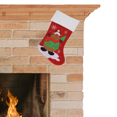 Christmas stockings reindeer print 46 cm