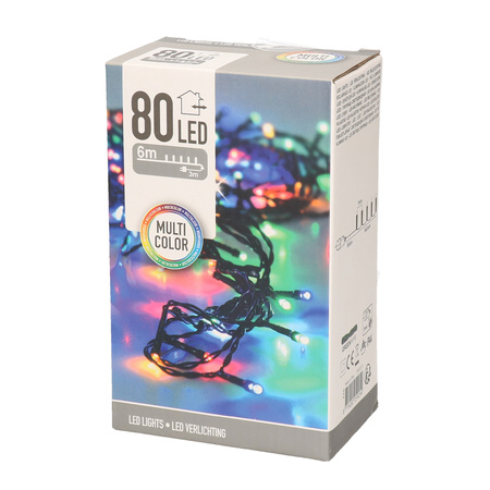 Christmas lights colored outdoor 80 LED - 6 meters