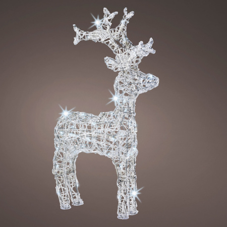 Kerstverlichting LED figuren voor buiten rendier 60 cm met 50 lampjes koel/helder wit