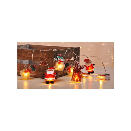Kerst thema lichtsnoeren met 10 kerstfiguren LED verlichting