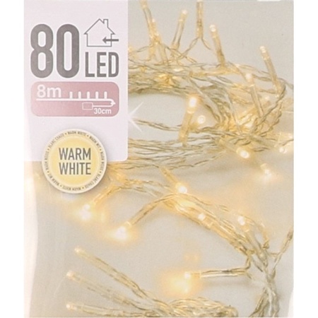 Christmas lights on batteries warm white 80 LED - 5 meters
