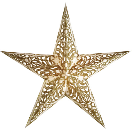 Christmas stars decoration white/gold 60 cm