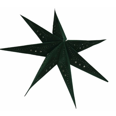 Papieren Kerst sterren groen 60 cm type 1 / sterretjes