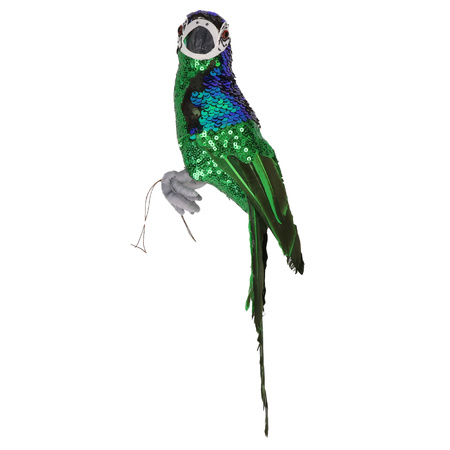 Groen woondecoratie beeld papegaai vogel 30 cm
