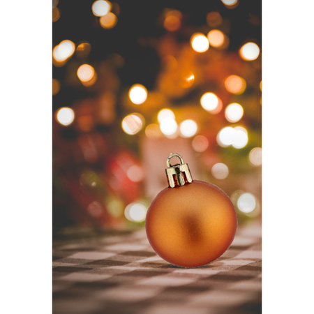 Krist+ kerstballen - 12x stuks - oranje - kunststof?  -4 cm