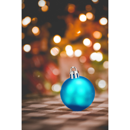 Krist+ kerstballen - 20x stuks - helder blauw - kunststof  -4 cm 