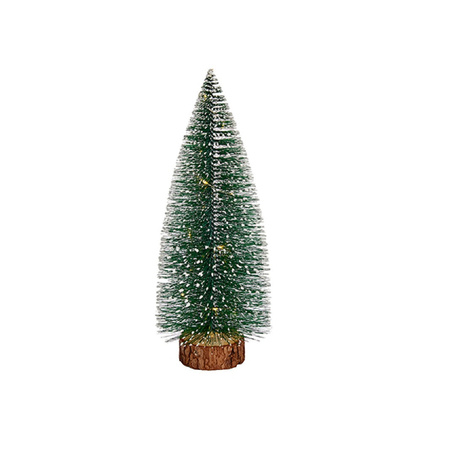 Kleine/mini decoratie kerstboompjes set van 3x st met licht 25-35 cm