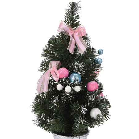 Artificial christmas tree green including decorations 40 cm