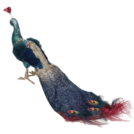 Animal statue plastic peacock bird 38 cm decoration