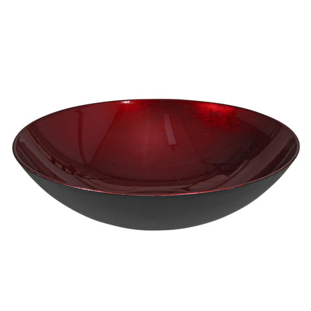 Plastic plate/tray bowl red round D28 cm 