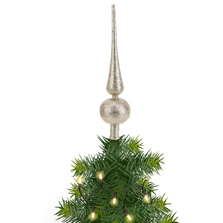 Christmas tree topper gold with glitters 23 cm