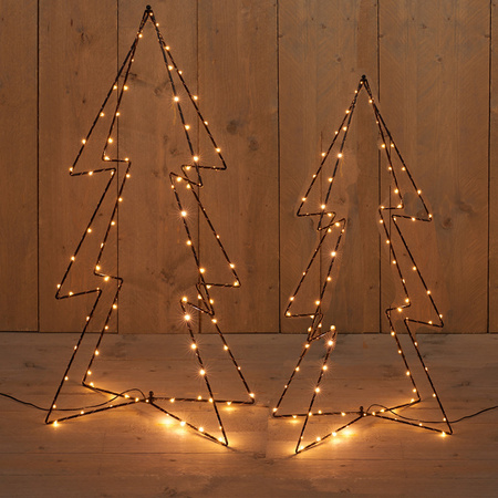 LED kerstbomen - 2x stuks - 3D - 72 en 91 cm - kerstverlichting