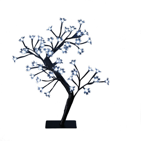 Black metal tree with 48 clear white Led lights H45 cm