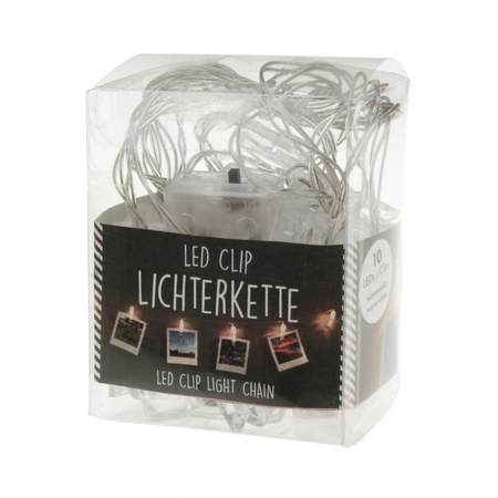 Lichtslinger - met LED knijpertjes - 150 cm - Kerstkaarten ophangen - 150 cm