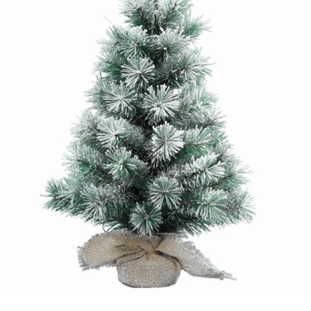 Everlands kunst kerstboom - mini - in jute zak - 75 cm