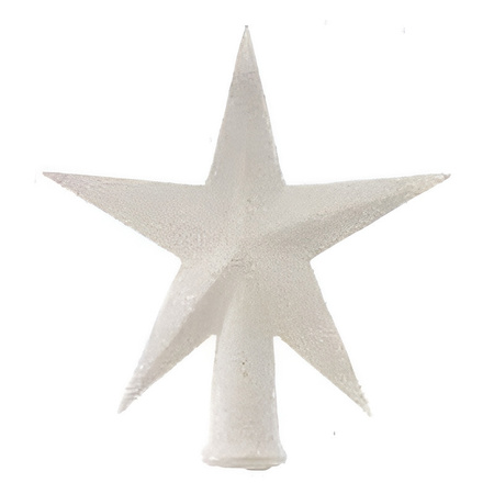 Mini kerstboompiek wit glitter 12 cm