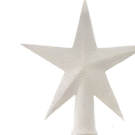 Mini kerstboompiek wit glitter 12 cm