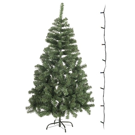 Kunst spar kerstboom 60 cm met gekleurde verlichting