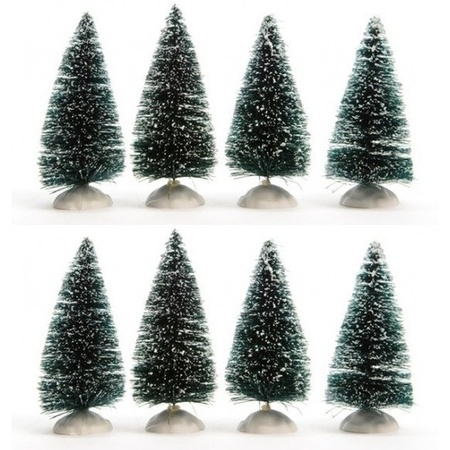 Miniature trees with snow 8 pcs