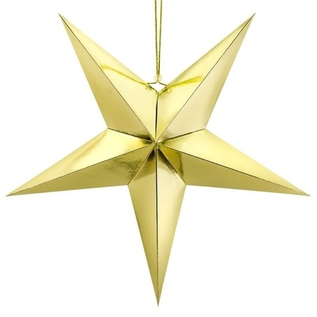 Pack of 10x pieces golden star 30 cm Christmas decoration