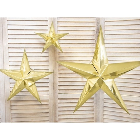 Pack of 10x pieces golden star 30 cm Christmas decoration