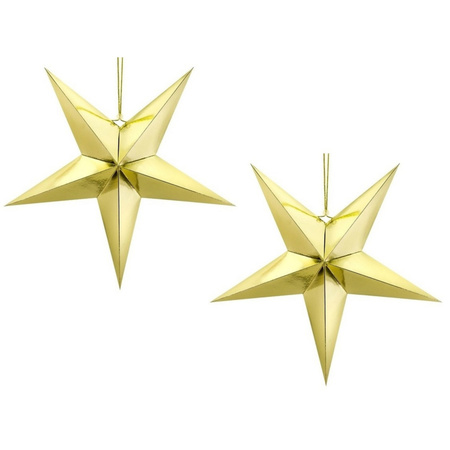 Pack of 6x pieces golden star 30 cm Christmas decoration