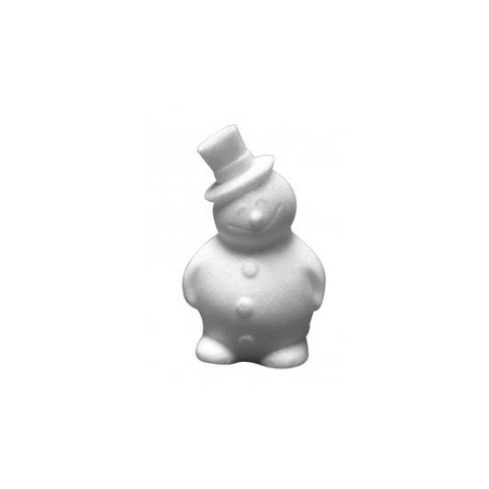 Knutsel sneeuwman vorm piepschuim 17 cm