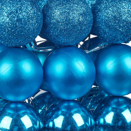 Relaxdays kerstballen - 100x st - intens blauw - 3, 4 en 6 cm - kunststof
