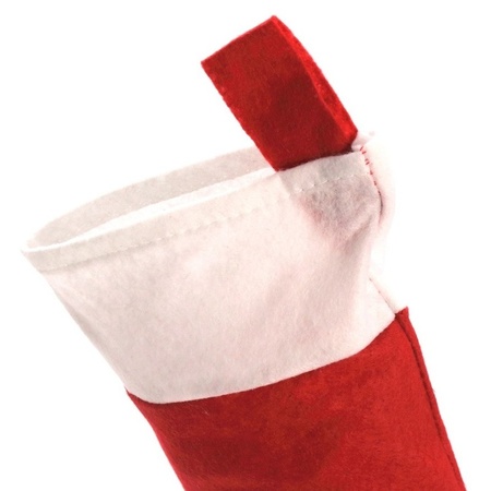 Voordelige kerstsokken 32 cm rood/wit