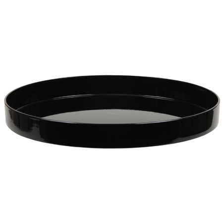 Round plastic tray/edge black D27 cm