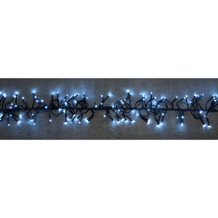 Set van 2x stuks clusterverlichting helder wit buiten 384 lampjes met timer kerstverlichting