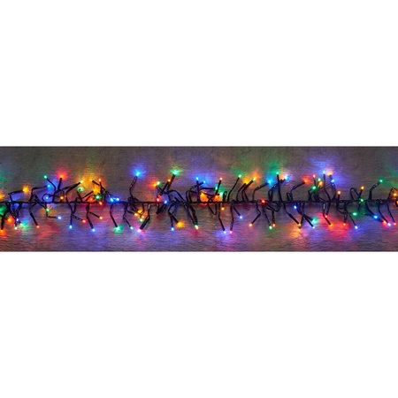Set of 2x pieces christmas clusterlights with timer multi colour LED 4,5 m