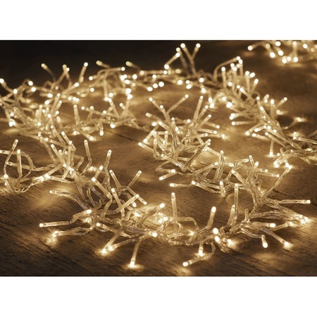 Set of 2x pieces christmas lights with timer warm white LED 4,5 m