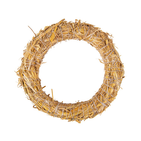Set of 2x pieces straw wreaths 25 x 6 cm