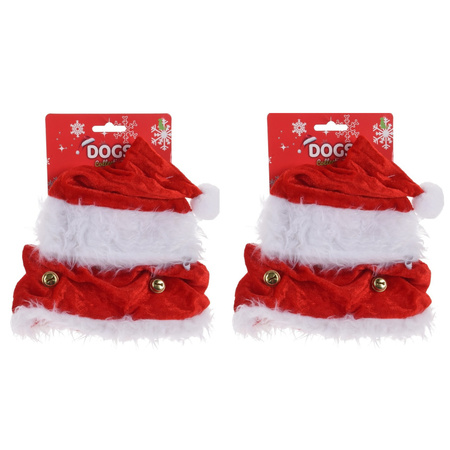 Set of 2x pieces christmas costume for dogs