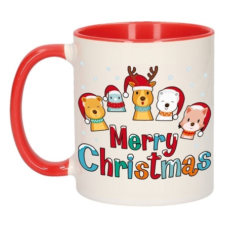 Set of 2x pieces christmas mugs Merry Christmas 300 ml