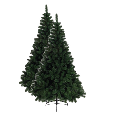 Set van 2x stuks kunst kerstbomen/kunstbomen groen 150 cm