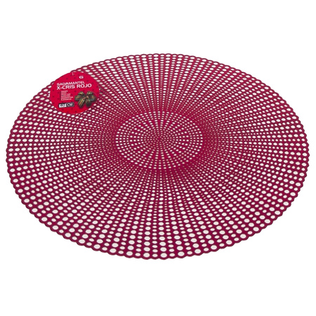 Set of 2x pieces round placemats red dia 40 cm