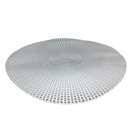 Set of 2x pieces round placemats silver 40 cm plastic