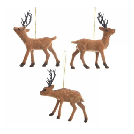 Set van 3x stuks kerstboom hangers rendieren 13 cm