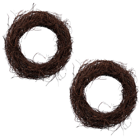 Set of 3x pieces diy salim branch wreaths brown 35 cm