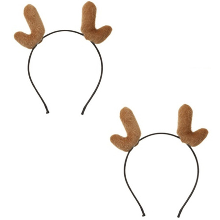 Set of 6x pieces christmas diadems/hairbands reindeer antlers 19 cm
