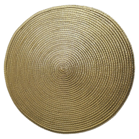 Set van 6x stuks ronde placemats metallic goud look diameter 38 cm