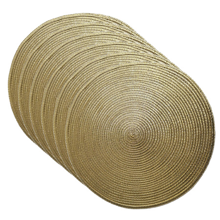 Set van 6x stuks ronde placemats metallic goud look diameter 38 cm