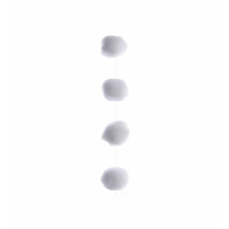 Decoris sneeuwballen slinger - wit - L180 cm