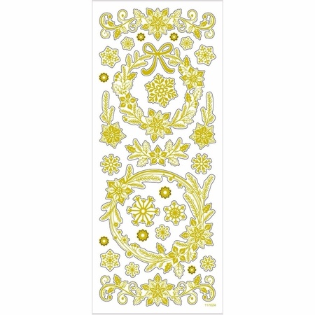 Gouden sneeuwvlokken stickers 2x9 stuks